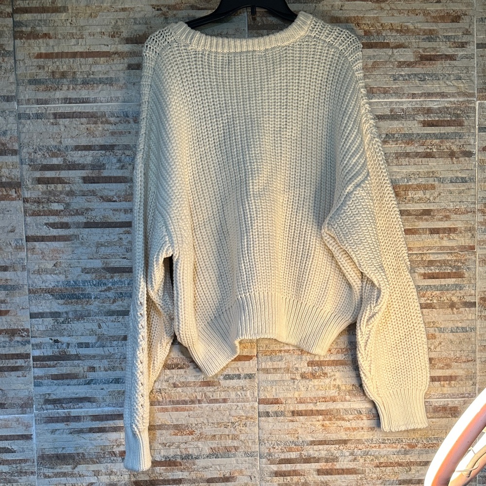 Apiece Apart Ivory Textured Crew Neck Sweater - Picture 4 of 7